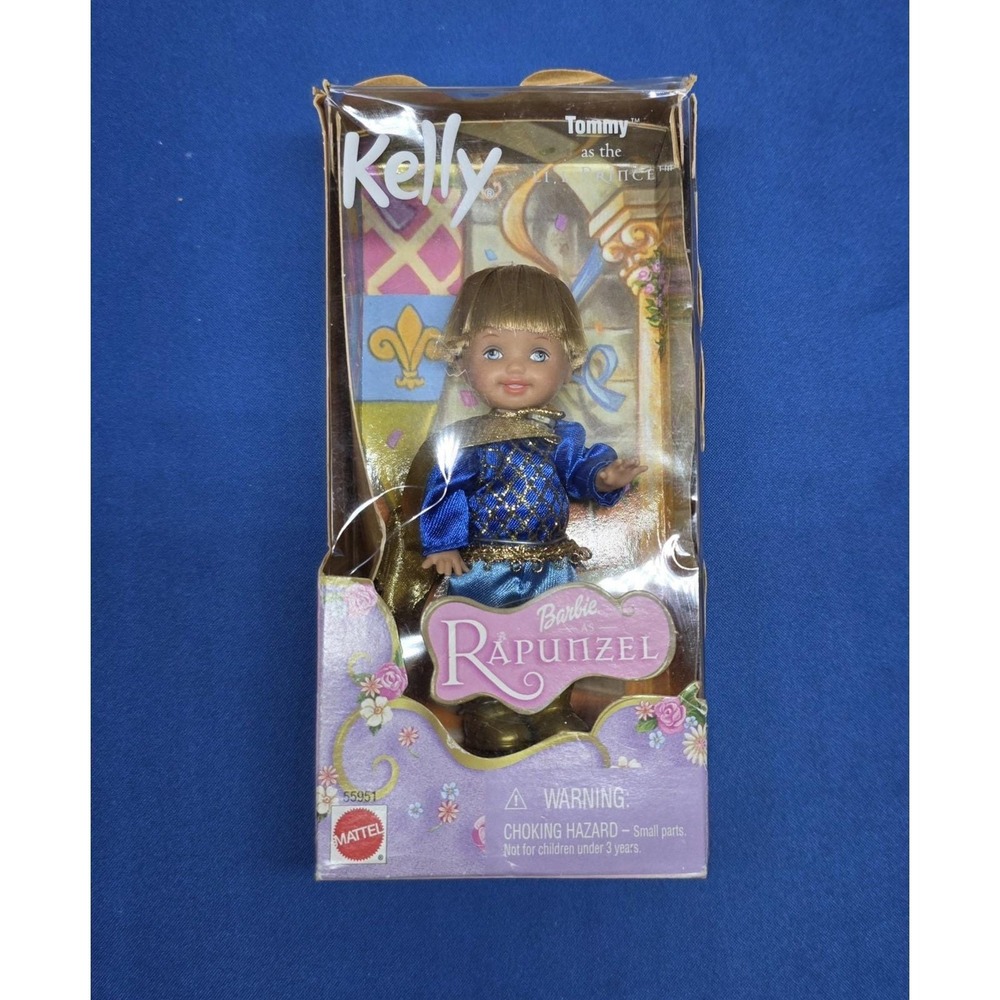2001 Barbie Kelly Rapunzel Tommy Li'L Prince Doll Blue New In Box 55951
